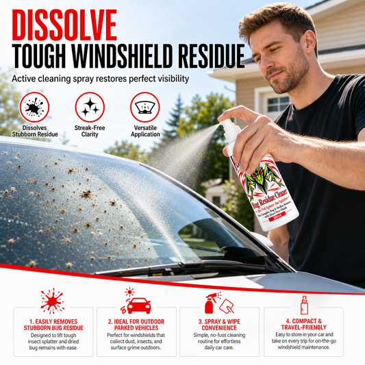 📢📢50% DE RÉDUCTION !! ⏰ Nettoyant Pare-Brise Anti-Insectes et Poussière pour Voiture 100 ml - Liquide de Nettoyage Vitres