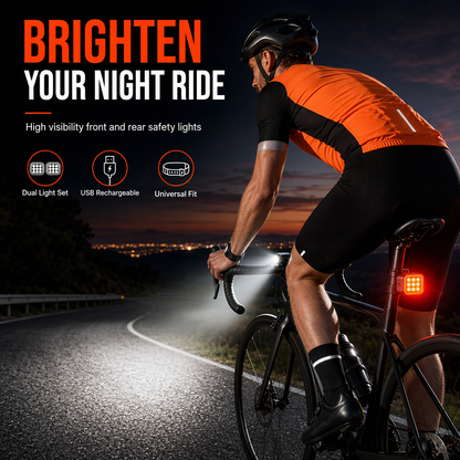 ⏳🔥 Offre limitée : -50% ! ⏰ Éclairage puissant pour vélo et VTT, phare avant et feu arrière de signalisation pour les sorties nocturnes