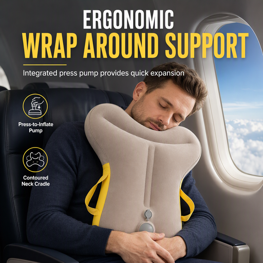 ⏳ Offre limitée : -50 % ⏰Oreiller de voyage gonflable, portable et pliable pour dormir assis, le visage posé, en avion, en voiture, en camping ou au bureau