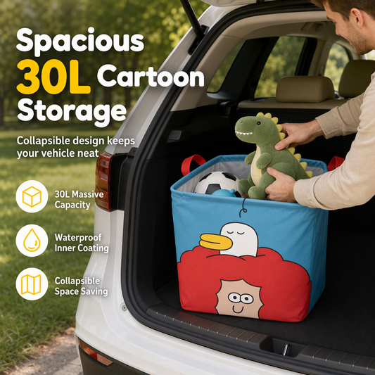 ⏳🔥 Offre limitée : -50 % ! ⏰ Panier de rangement pliable à motifs amusants pour coffre de voiture, grande capacité