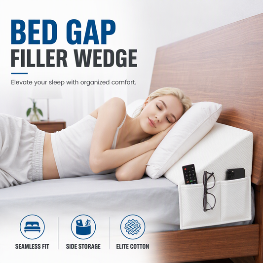 📢📢 -50 %Oreiller triangulaire en forme de cale pour tête de lit avec poche latérale