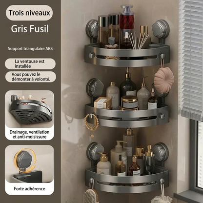 📢📢50% DE RÉDUCTION !! ⏰ Étagère de Rangement d'Angle pour Douche 🚿 Gain de Place et Installation Facile, Parfaite pour Organiser les Articles de Toilette ✨