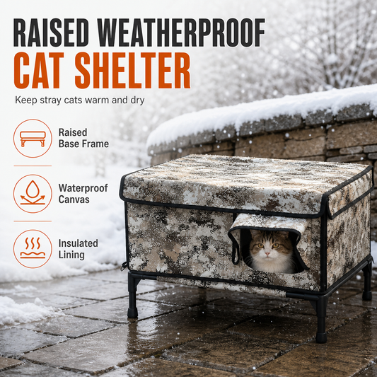 📢📢 -50 % !! ⏰Abri extérieur imperméable et coupe-vent pour chats et petits chiens, chaud pour l’hiver