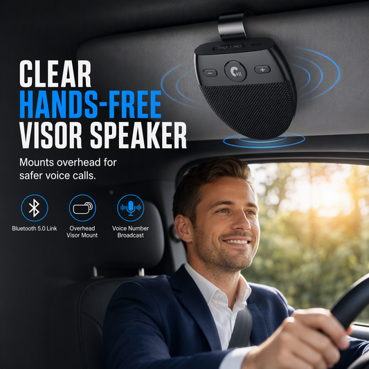 ⏳ Offre limitée : -50 % ⏰ Kit mains libres Bluetooth SP11 pour pare-soleil, allumage automatique par vibration, prise en charge A2DP et annonce vocale du numéro appelant