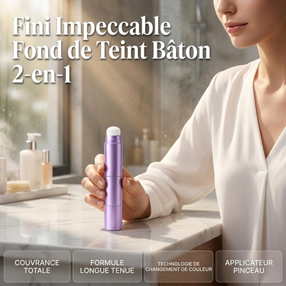 💄 50 % DE RÉDUCTION ! ✨ Fond de teint en stick 2-en-1 – Haute couvrance et pinceau inclus ✨