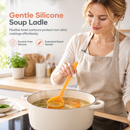 🔥 50% DE RÉDUCTION ! ✨Louche à soupe en silicone translucide épaisse pour ustensiles de cuisine antiadhésifs – Cuillère de cuisine