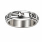 🌸 -50 % maintenant ! 🌸 Bague tournante argentée en acier titane avec gravure « God Is Within Her She Will Not Fall » (Dieu est en elle, elle ne tombera pas)