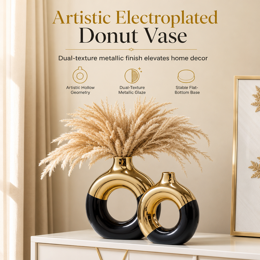 🔥 -50 % !! 📢 Vase moderne en céramique avec détails dorés pour compositions florales de table et décoration intérieure