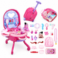 👑 Offre limitée : -50 % ! 🎀 Valise coiffeuse de maquillage factice 3-en-1 pour enfants, salon de beauté à roulettes, 31 accessoires de jeu et montage facile par clipsage 🧳