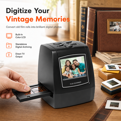 📢📢 -50 % 📸 Scanner portable de films 35 mm et de diapositives – Écran LCD de 2,36 pouces pour numériser facilement vos photos