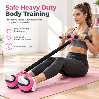 Élastique de résistance à pédales de 55 livres pour le fitness à domicile, l’assistance aux exercices abdominaux et l’entraînement des jambes