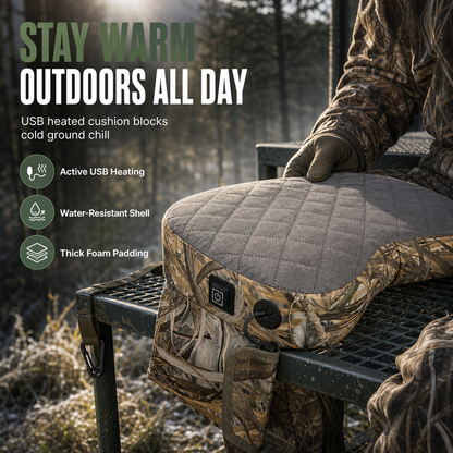 Coussin d’assise d’extérieur portable à motif camouflage, épais et résistant aux salissures pour la chasse, le camping et la pêche
