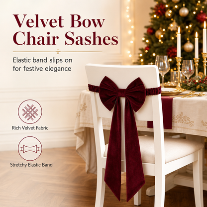 📢📢 -50 % 🎄 Grand nœud de Noël en velours – Décoration élégante pour le sapin et la maison