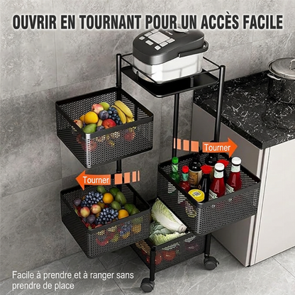 📢📢 -50 % !! ⏰Étagère de cuisine de rangement multi-couches rotative
