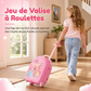 👑 Offre limitée : -50 % ! 🎀 Valise coiffeuse de maquillage factice 3-en-1 pour enfants, salon de beauté à roulettes, 31 accessoires de jeu et montage facile par clipsage 🧳