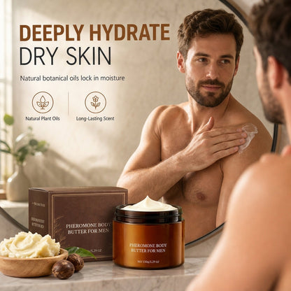 💞 Plus de 50 000 vendus ! 🧴💪 -50 % ! Beurre corporel hydratant quotidien pour homme au beurre de karité et à l’huile de jojoba, hydratation intense des peaux sèches, absorption rapide et fini non gras. Une peau douce et lisse toute la journée ! 🛡️✅