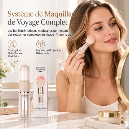 💄 Offre limitée : −50 % ! 🪞 Kit de pinceaux de maquillage rétractables 5-en-1, format voyage, fibres synthétiques douces et capsule compacte pour retouches 👜